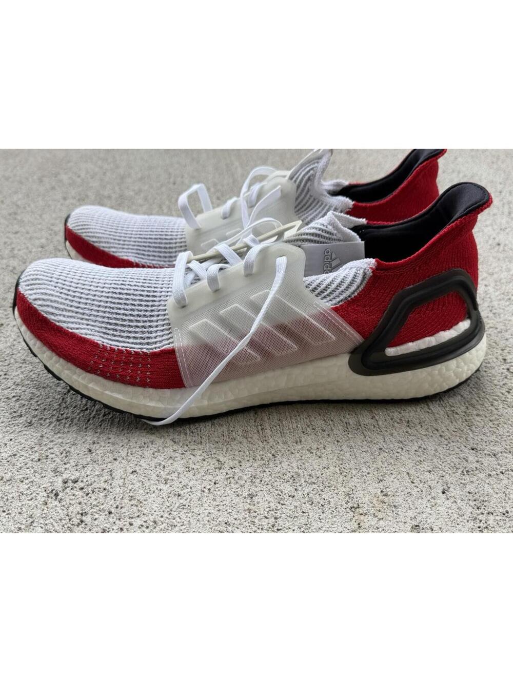 Adidas Ultraboost 19 Running Shoes Men’s 11.5 White Red Black Continental - Picture 2 of 9